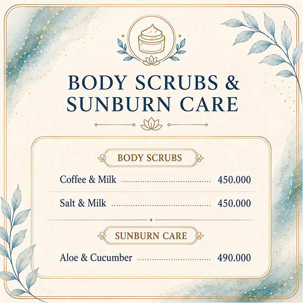 Body Scrub menu