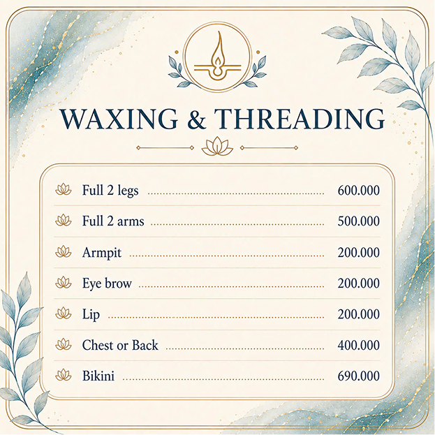 Waxing menu